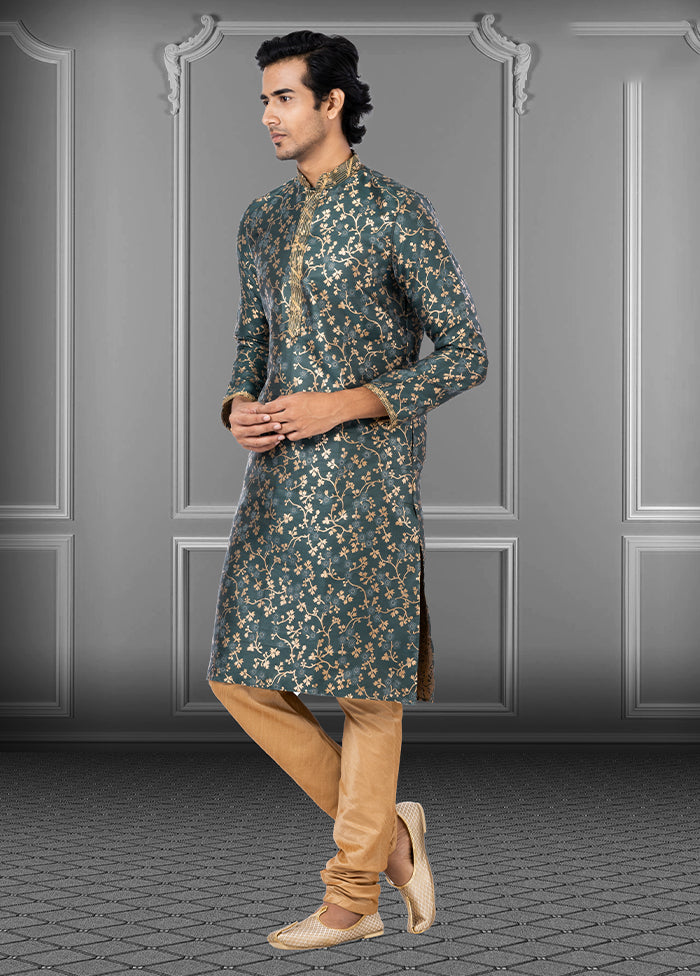 Multicolor Silk 2 Pc Kurta Pajama Set