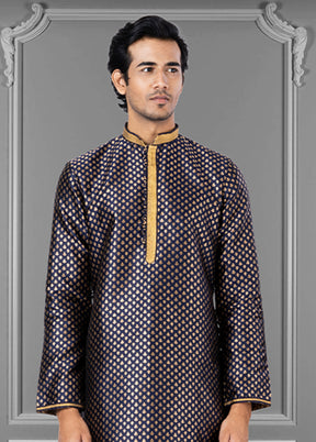 Multicolor Silk 2 Pc Kurta Pajama Set