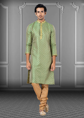 Multicolor Silk 2 Pc Kurta Pajama Set