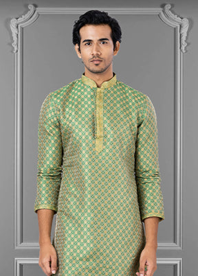 Multicolor Silk 2 Pc Kurta Pajama Set