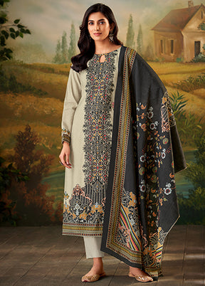 3 Pc Cream Silk Suit Set