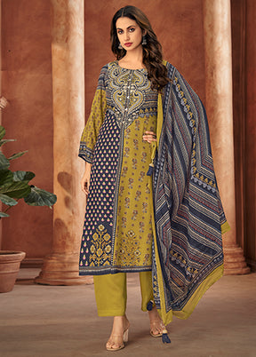 3 Pc Multicolor Silk Suit Set