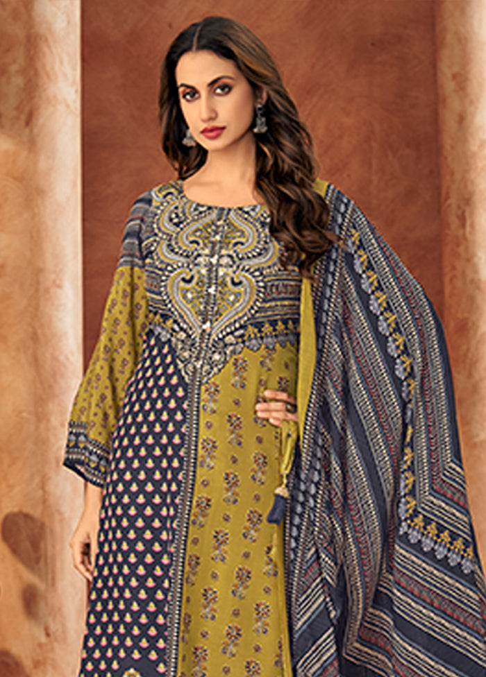 3 Pc Multicolor Silk Suit Set