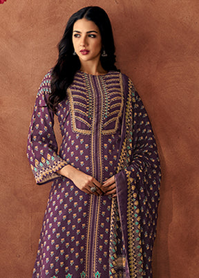 3 Pc Purple Silk Suit Set