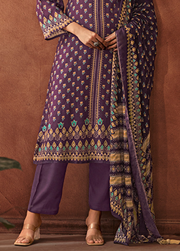 3 Pc Purple Silk Suit Set