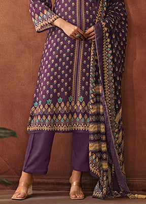 3 Pc Purple Silk Suit Set