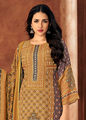 3 Pc Multicolor Silk Suit Set