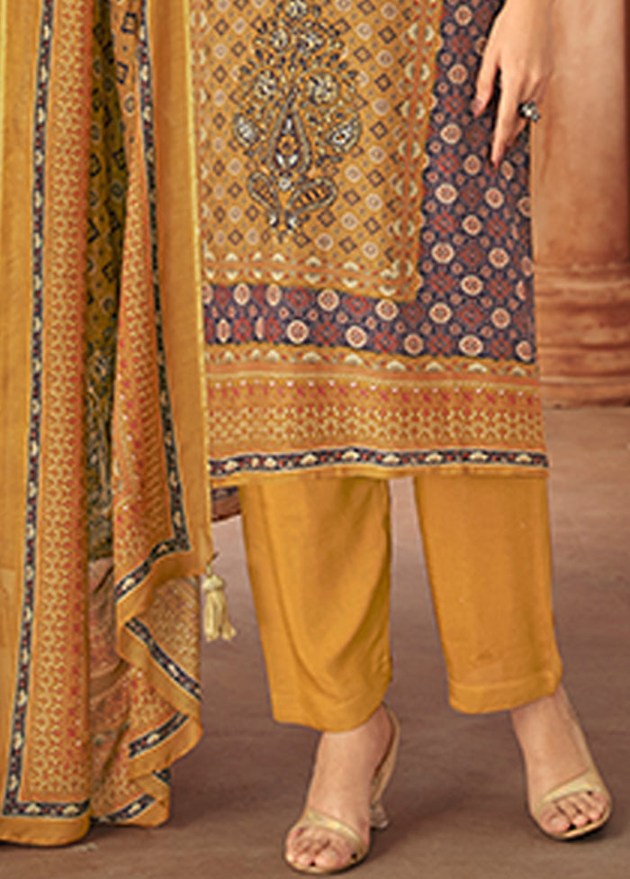 3 Pc Multicolor Silk Suit Set