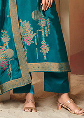3 Pc Green Silk Suit Set