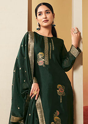 3 Pc Green Silk Suit Set