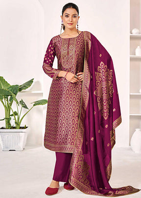 3 Pc Purple Silk Suit Set