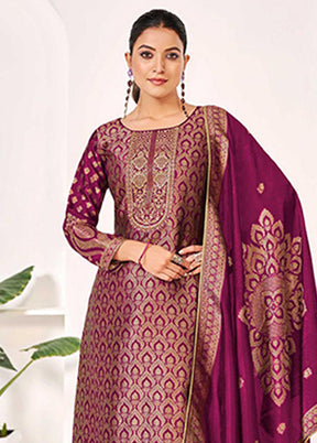 3 Pc Purple Silk Suit Set