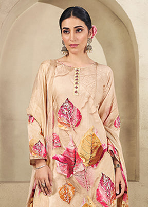 3 Pc Brown Cotton Suit Set