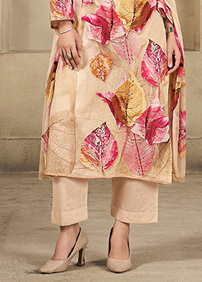 3 Pc Brown Cotton Suit Set