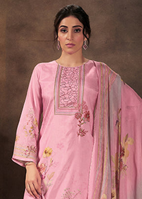 3 Pc Pink Silk Suit Set