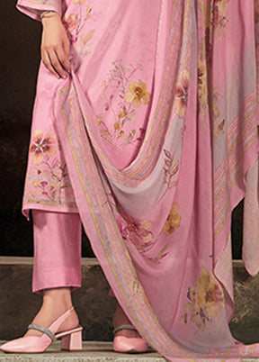 3 Pc Pink Silk Suit Set