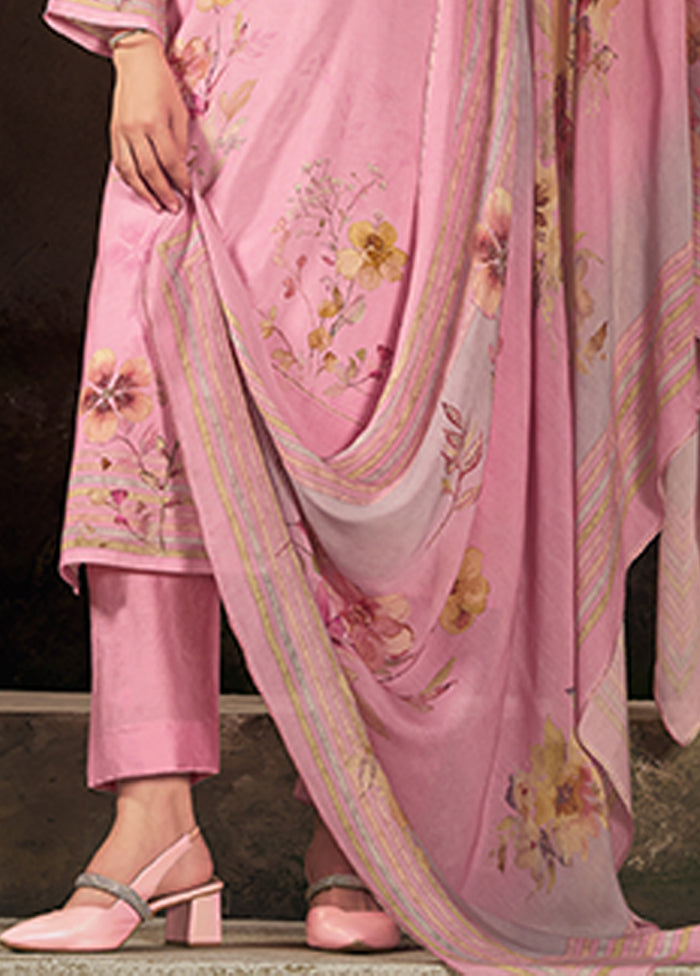 3 Pc Pink Silk Suit Set