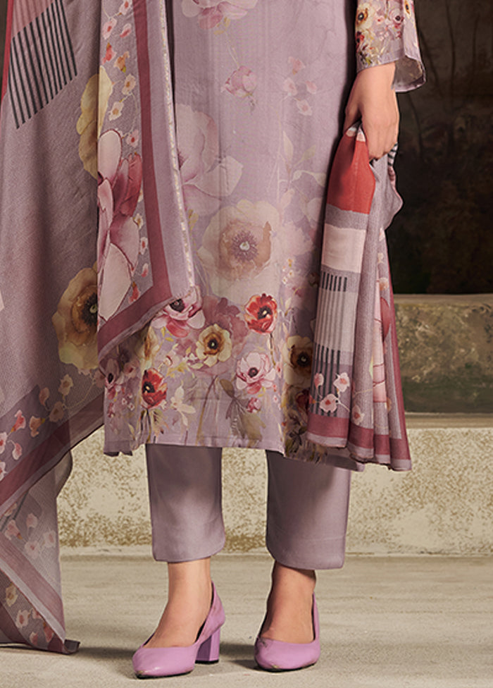 3 Pc Purple Silk Suit Set