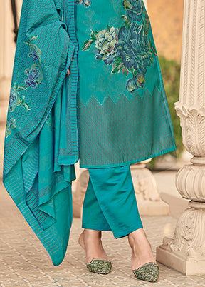 3 Pc Green Silk Suit Set