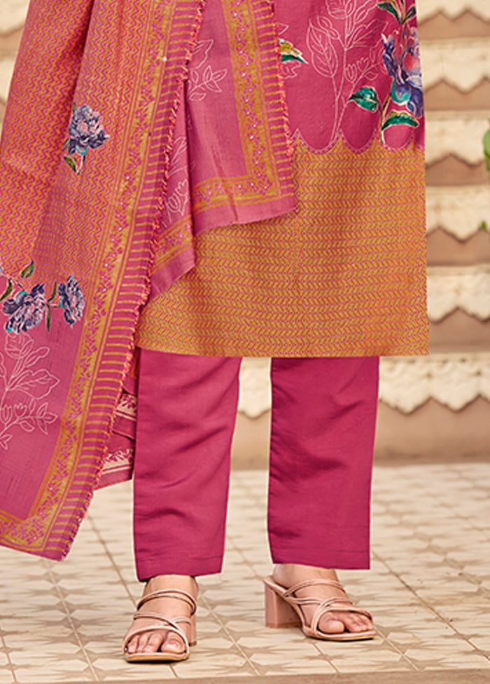 3 Pc Orange Silk Suit Set