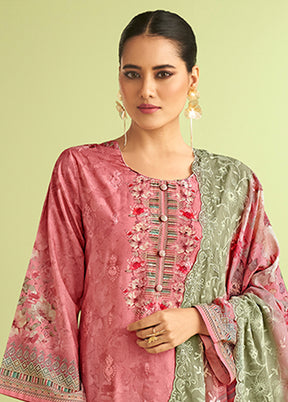 3 Pc Pink Silk Suit Set