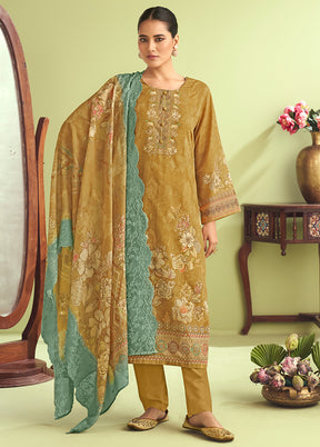 3 Pc Yellow Silk Suit Set
