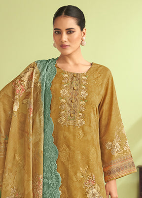 3 Pc Yellow Silk Suit Set
