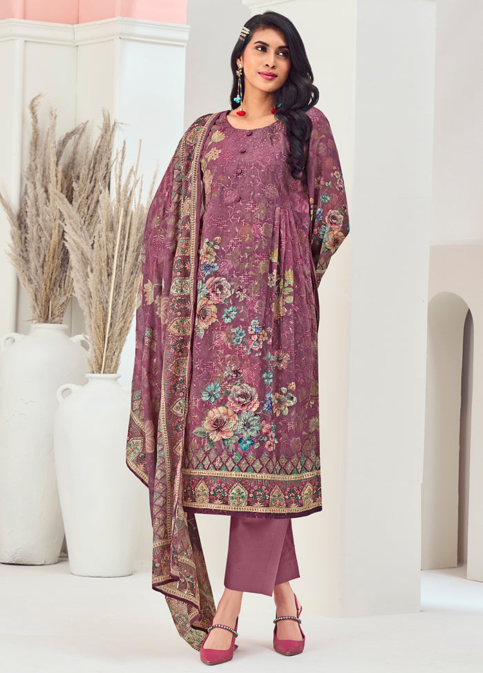 3 Pc Purple Silk Suit Set