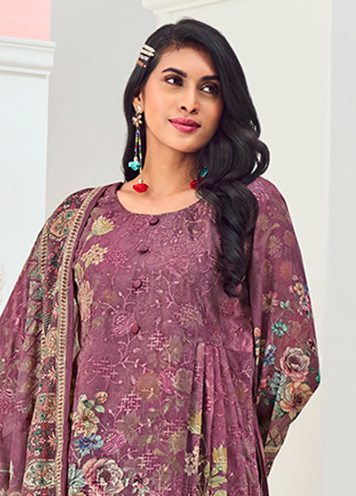 3 Pc Purple Silk Suit Set