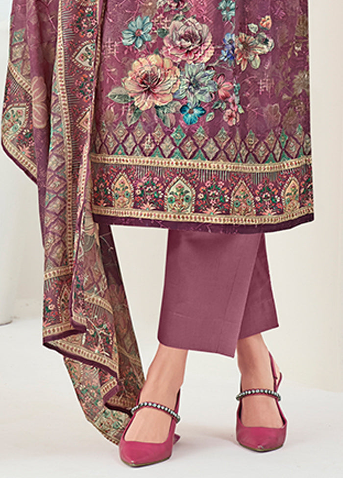 3 Pc Purple Silk Suit Set