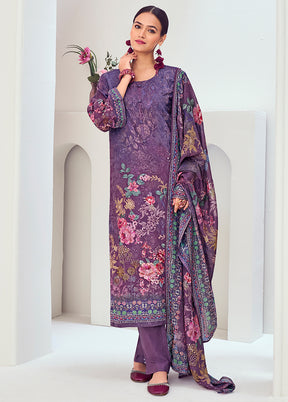3 Pc Purple Silk Suit Set