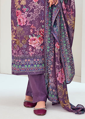 3 Pc Purple Silk Suit Set