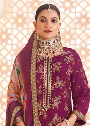 3 Pc Purple Silk Suit Set