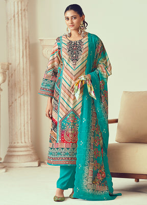 3 Pc Multicolor Cotton Suit Set