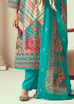 3 Pc Multicolor Cotton Suit Set