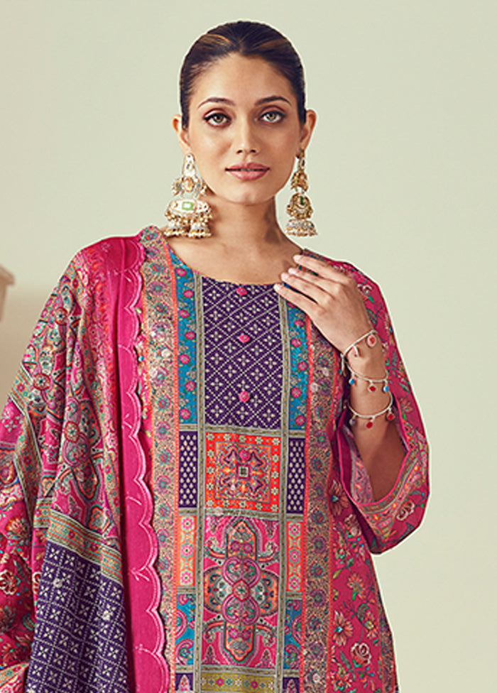 3 Pc Multicolor Cotton Suit Set