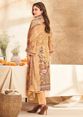3 Pc Peach Cotton Suit Set
