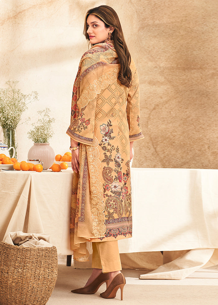 3 Pc Peach Cotton Suit Set