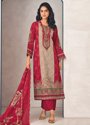 3 Pc Multicolor Cotton Suit Set