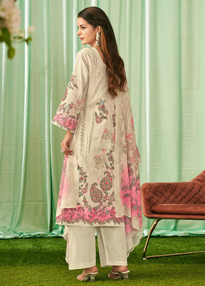 3 Pc Cream Cotton Suit Set