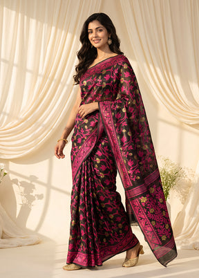 Black Jamdani Cotton Saree Without Blouse Piece