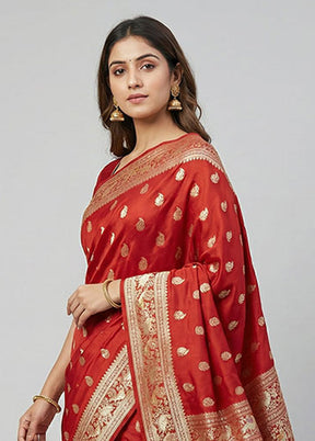 Multicolor Handloom Katan Pure Silk Saree With Blouse Piece