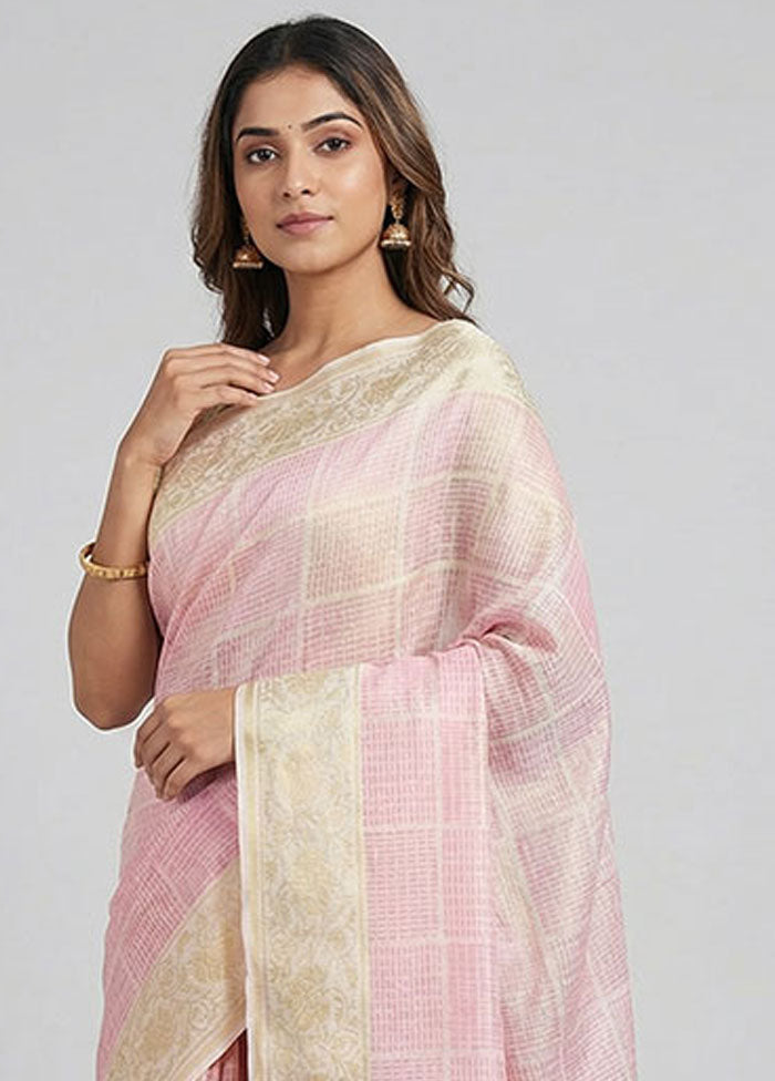 Cream Cotton Saree With Blouse Piece