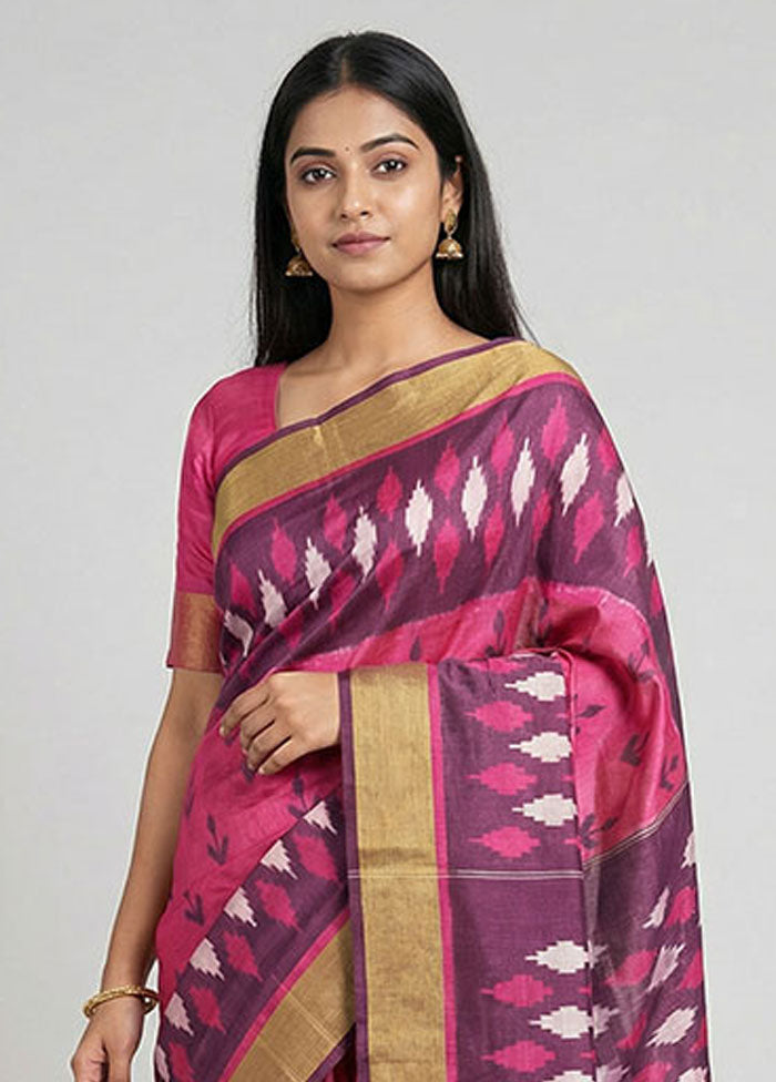 Black Printed Silk Saree Without Blouse Piece
