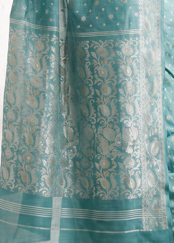 Green Jamdani Cotton Saree Without Blouse Piece