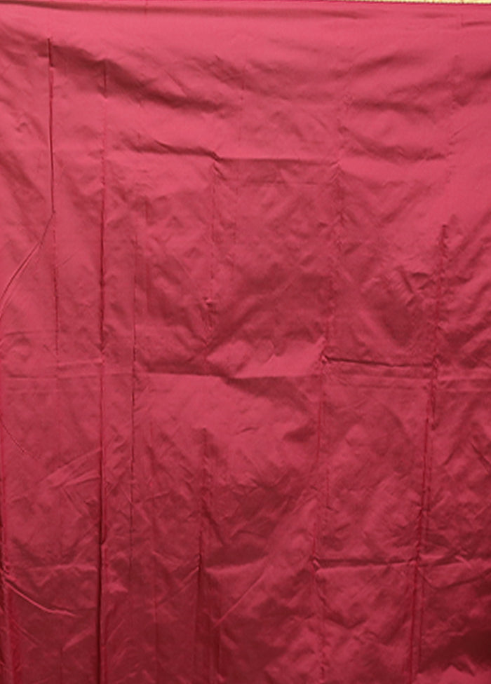 Pink Kanjivaram Silk Saree With Blouse Piece