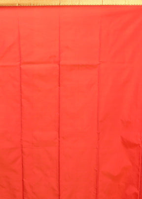 Rust Kanjivaram Silk Saree With Blouse Piece