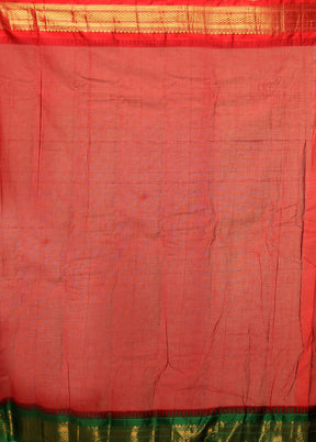 Yellow Gadwal Silk Saree Without Blouse Piece