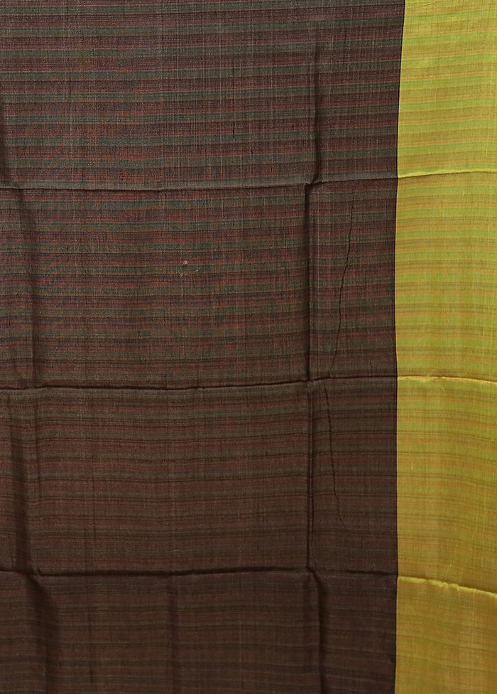 Green Handloom Matka Pure Silk Saree With Blouse Piece