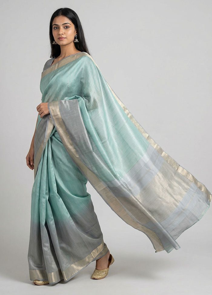 Green Handloom Kanjivaram Pure Silk Saree With Blouse Piece